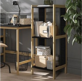 Półka stojąca czarny 40x40x107 elvia