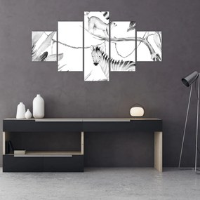 Obraz - Akwarelowa dżungla (125x70 cm)