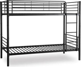 Łóżko Piętrowe Dla Dzieci 90x200 cm RODEZ Metalowe Czarne Loft