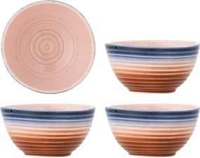 Niebiesko-pomarańczowe ceramiczne miski na zupę zestaw 4 szt. 350 ml Tatum – Bloomingville