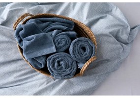 Niebieski ręcznik z bawełny frotte Södahl China, 100x50 cm