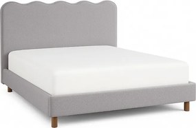Łóżko Tapicerowane 160x200 cm IZMIR ze Stelażem Dwuosobowe Boucle Szare