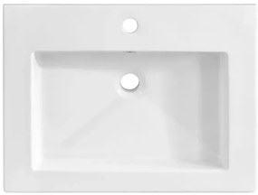 Prostokątna umywalka ceramiczna Defires 60 CM - Biała