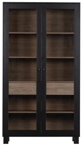 Czarna witryna z litego drewna sosnowego 110x200 cm Goos – WOOOD