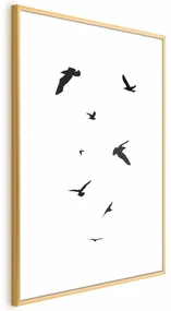 Plakat Wieczorny lot 60x90 cm z ramą złotą z marginesem ARTGEIST B