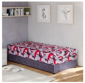 Tapicerowane łóżko z pojemnikiem na pościel ESTEL 90x200 cm szare