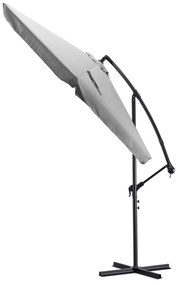 Parasol Ogrodowy Składany AKRON 300 cm Jasny Szary Regulowany Na Taras