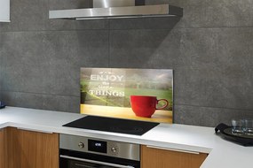 Szklany Panel Napis na Kubku w Naturze