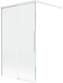 Mexen Rox parawan nawannowy 2-skrzydłowy rozsuwany 100 x 150 cm, transparent, biały - 8C9-100-003-20-00