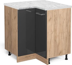 Szafka narożna antracyt wysoki połysk 75.6x60x81.6 r-line