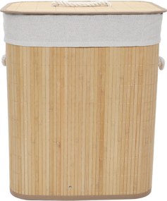 Bambusowy kosz na pranie z wyjmowanym workiem SANA, 60 l