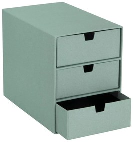 Zielony kartonowy organizer z szufladką Ingrid Canvas Paper Laminate – Bigso