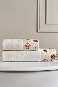 Podarunkowy zestaw ręczników AMARO, 2 szt Kremowy Zestaw (ręcznik 50x100cm, ręcznik 75x150cm)