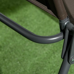 Outsunny Zestaw bistro 3-częściowy z metalu odpornego na warunki atmosferyczne z krzesłami ogrodowymi i składanym stolikiem ze szkłem brązowy