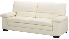 Kanapa 3- i 2-osobowa i fotel ze skóry bawolej w kolorze kości słoniowej – MIMAS II