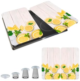 Płyty ochronne na kuchenkę ze szkła hartowanego zestaw 2 szt. 52x30 cm Lemons – Wenko