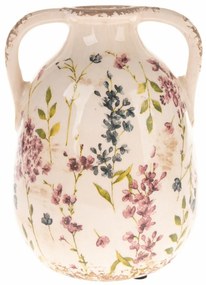 Wazon ceramiczny Vintage garden beżowy, 13 x 18 cm