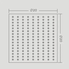 Deszczownica ze stali nierdzewnej DPG2023Super płaska - 20 x 20 cm