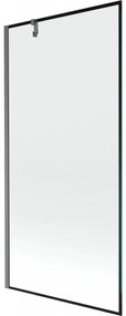 Mexen Next parawan nawannowy 1-skrzydłowy 90 x 150 cm, czarna ramka, gun gray szczotkowany - 895-090-000-00-70-66