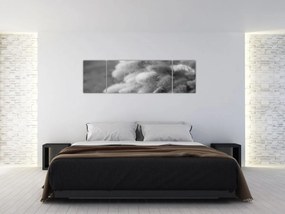Obraz - trawa z króliczym ogonkiem na stole (170x50 cm)