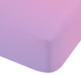 Niebiesko-różowe prześcieradło dziecięce dwuosobowe z gumką 135x190 cm Ombre Rainbow Clouds – Catherine Lansfield