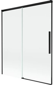 Mexen Rox parawan nawannowy 2-skrzydłowy rozsuwany 140 x 150 cm, transparent, czarny - 8C9-140-001-70-00