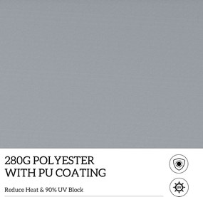 Outsunny Markiza zewnętrzna ręczna przegubowa 4 m z korbą ręczną aluminium kolor biały + szary