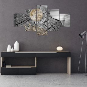 Obraz - Pień drzewa w kolażu (125x70 cm)