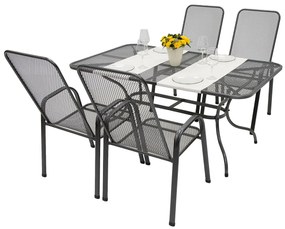 Metalowy zestaw ogrodowy SANDRA 1 + 4 stół 190x105 cm (CT310)