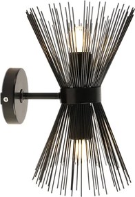 Lampa ścienna art deco czarna 2-światłowa - Broom