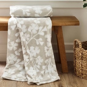 Beżowy polarowy koc 200x240 cm Brooke Floral – Catherine Lansfield