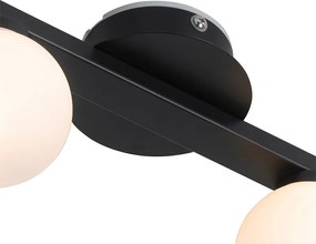 Nowoczesna lampa sufitowa czarna IP44 4-światłowa - Cederic