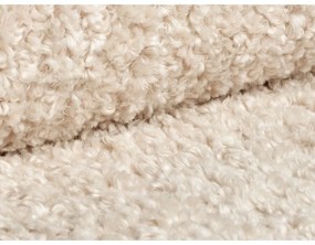 Beżowy puf z materiału bouclé Dia – Micadoni