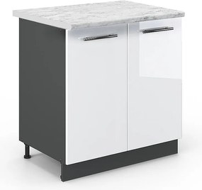 Szafka pod zlew biały wysoki połysk 80x60x82 fame-line