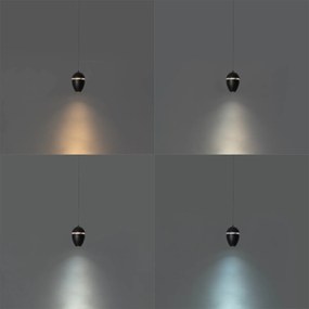 Nowoczesna czarna lampa wisząca do systemu szynowego 1-fazowego z LED - Magnetic Eggy