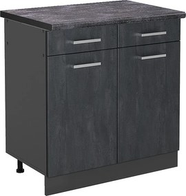 Szafka dolna do kuchni czarny beton 80x60x81.6 r-line