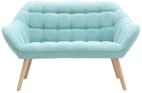 Kanapa 2-osobowa CASERTA z tkaniny w kolorze turkusowym