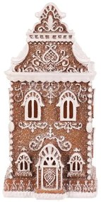 Dekoracja świąteczna Wieża z piernika, poliresin, LED, brązowy