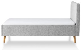 Jasnoszare tapicerowane łóżko dwuosobowe 140x200 cm Smart – Meise Möbel