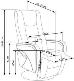 Rozkładany fotel z funkcją masażu Pulsar 2