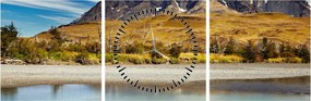 Obraz - Park Narodowy Torres del Paine (z zegarem) (90x30 cm)