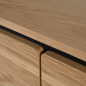 Komoda do Salonu BECK 160 cm Dąb Trzydrzwiowa Ryflowana Nowoczesna