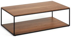 Stolik z blatem w dekorze orzecha w ciemnym naturalnym kolorze 60x110 cm Yoana – Kave Home