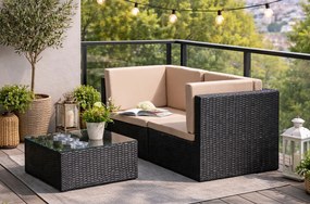 Mały zestaw mebli ogrodowych Pieno czarny