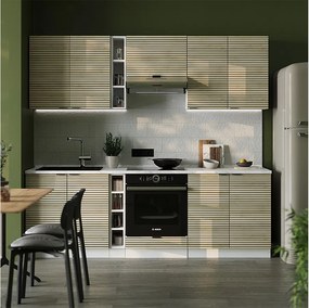 Aneks kuchenny panel dębowy/biały 235x46x81.6 fame-line