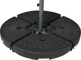 Outsunny Parasol Ogrodowy z Moskitierą - Korbka, Otwór Wentylacyjny, 296x296x272cm, Biało-Czarny - Ochrona przed Owadami