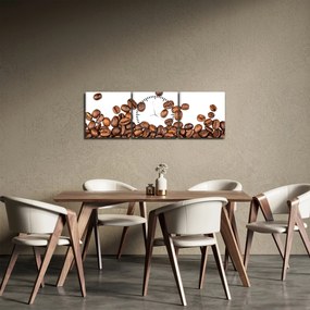 Obraz - Ziarna kawy (z zegarem) (90x30 cm)