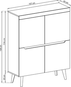 Komoda NORDICO 107 cm do Salonu Sypialni Biały