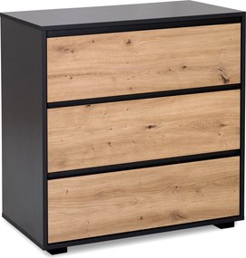 Komoda dziecięco-młodzieżowa z szufladami Dalia, kolor antracyt/dąb