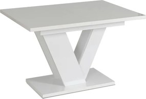 Stół Prostokątny Rozkładany CLARK 120-160 cm Biały Połysk Glamour